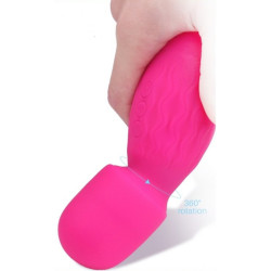 Generique Mini Wand Power Magic 15cm - Tête 42mm Rose